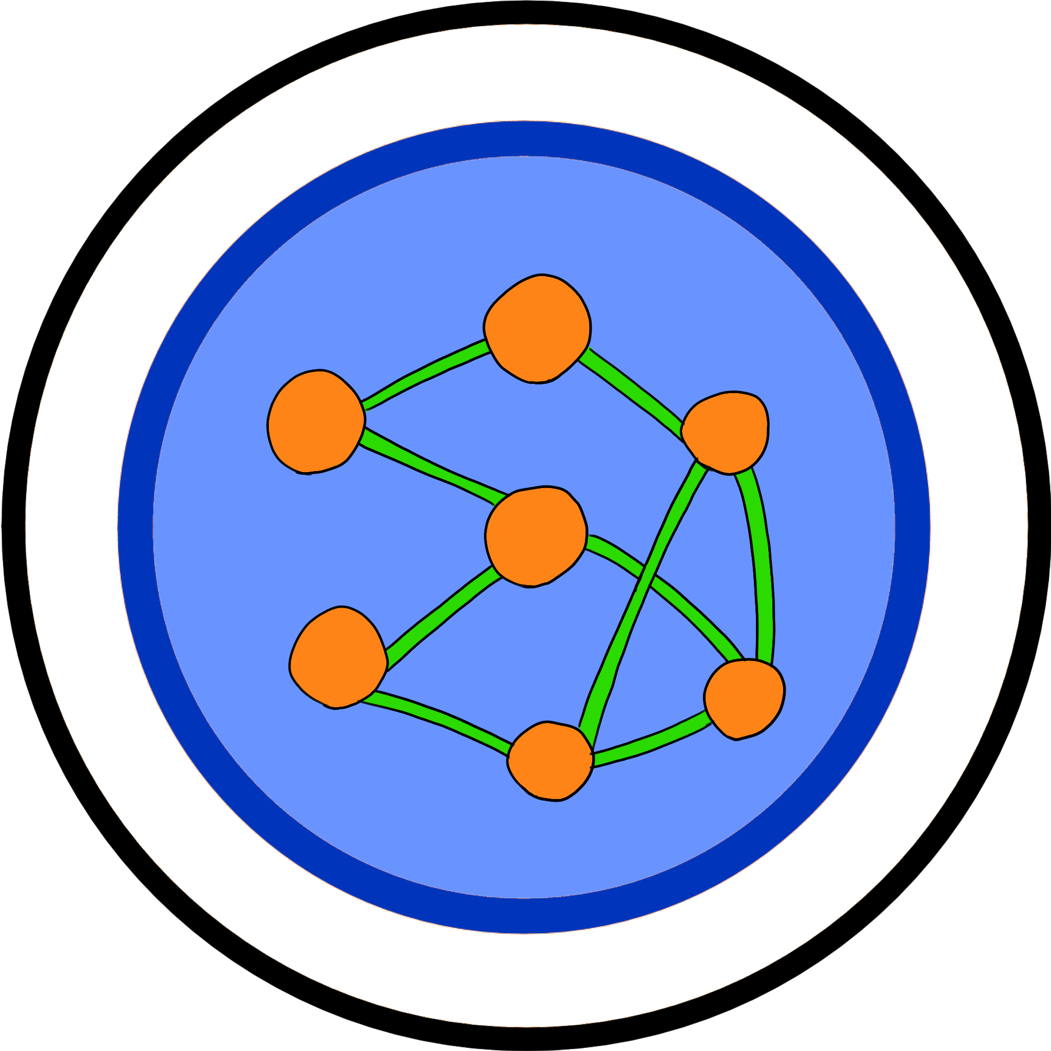 A small logo representing gop-net - consits of a simplistic rendition of a neural network.